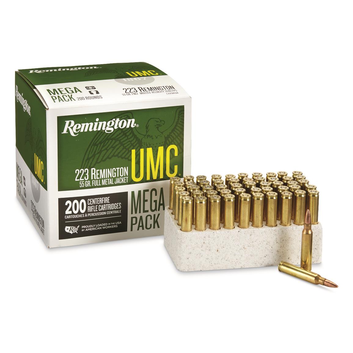 Remington UMC Mega Pack Full Metal Jacket 55 Grain .223 Remington 3240 fps