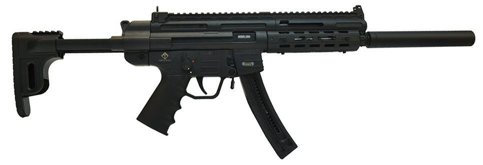 GSG GERGGSG1622ML GSG-16 Full Size 22 LR 22+1 16.25" Black Polymer Receiver w/Picatinny Rail, M-LOK & Picatinny Rail Handguard, Black Collapsible Synthetic Stock w/Storage Compartment, Right Hand