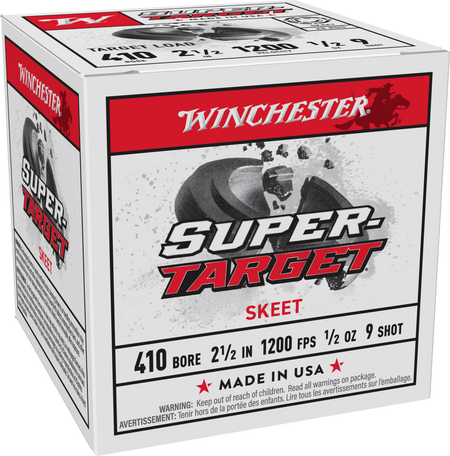 SUPER TARGET 410 BORE 2-1/2" 1/2OZ #9 SHOT 25/BOX 1200 FPS