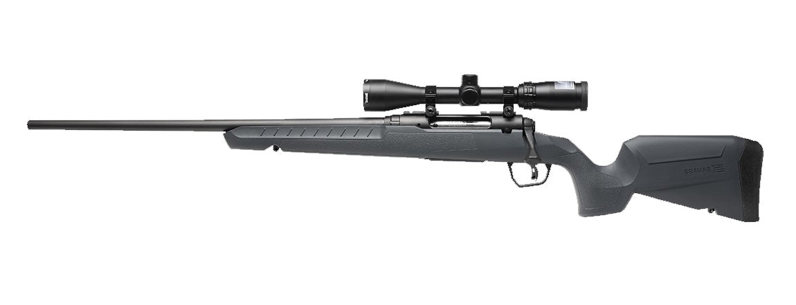 Savage Arms 32250 Axis 2 XP Combo Compact 243 Win 4+1 20" Matte Black Heavy Sporter Barrel & Drilled & Tapped Carbon Steel Receiver, Fixed Matte Gray Synthetic Stock, Left Hand, Boresighted 3-9x40mm