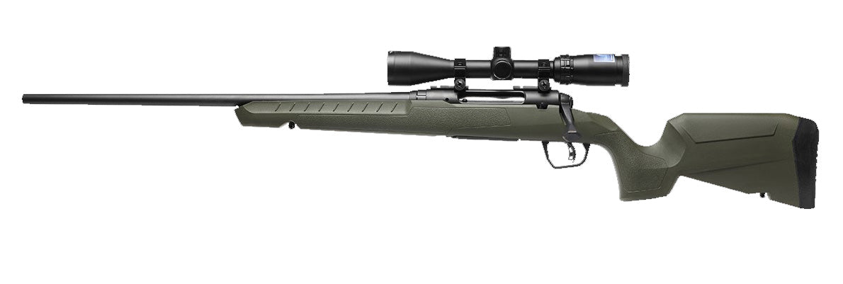 Savage Arms 32237 Axis 2 XP Combo Compact 243 Win 4+1 20" Matte Black Sporter Barrel & Drilled & Tapped Carbon Steel Receiver, Fixed Matte OD Green Synthetic Stock, Left Hand