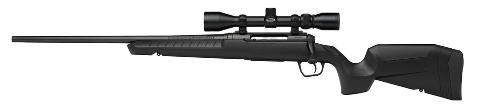 Savage Arms 32013 Axis XP Combo 22-250 Rem 4+1 22" Matte Black Button Rifled Barrel, Matte Black Drilled & Tapped Carbon Steel Receiver, Fixed Sporter Black Synthetic Stock, Weaver 3-9x40mm, Left Hand