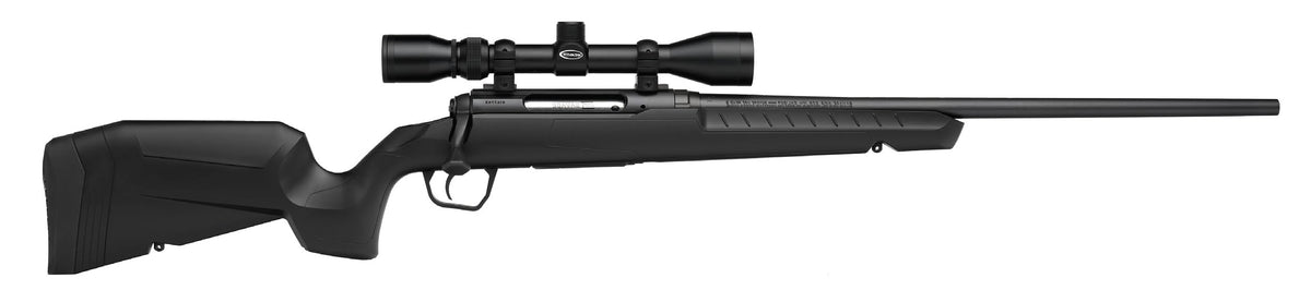 Savage Arms 32003 Axis XP Combo 243 Win 4+1 22" Matte Black Button Rifled Barrel, Matte Black Drilled & Tapped Carbon Steel Receiver, Fixed Sporter Black Synthetic Stock, Weaver 3-9x40mm, Right Hand