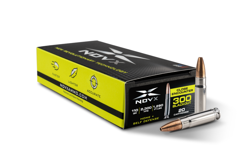 NovX Close Encounter .300 AAC Blackout 110 grain Fragmenting Copper Hollow Point ammunition