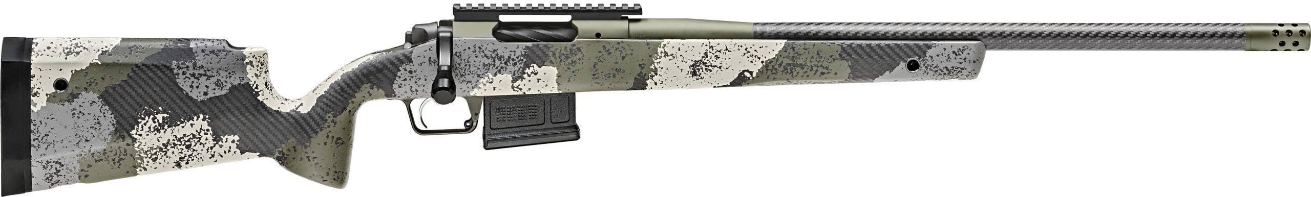 Springfield Armory BAW92265CMCFG 2020 WayPoint 6.5 Creedmoor 5+1 22" CF Evergreen Camo Hybrid Profile w/M-LOK Stock Mil-Spec Green Cerakote Right Hand