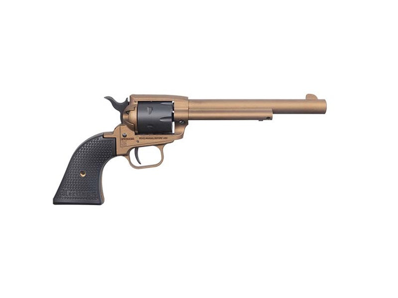 Heritage Mfg SRR22A6 Rough Rider 22 LR 6 Shot, 6.50" Burnt Bronze Cerakote Steel Barrel & Frame, Black Satin Cylinder, Black Polymer Grip, Hammer/Thumb Safety, Exposed Hammer
