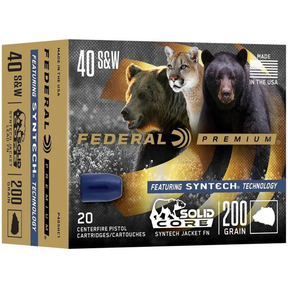 Federal Premium Solid Core Synthetic Flat Nose 165 Grain .40 S&W 1000 fps