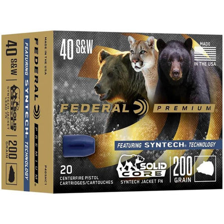 Federal Premium Solid Core Synthetic Flat Nose 165 Grain .40 S&W 1000 fps