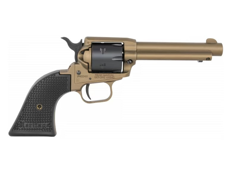 Heritage Mfg RR22A4 Rough Rider 22 LR 6 Shot 4.75" Burnt Bronze Cerakote Steel Barrel, Black Satin Cylinder, Burnt Bronze Cerakote Steel Frame