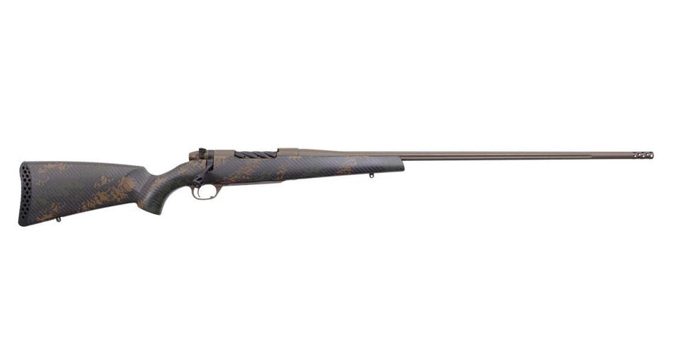 Weatherby MBC20N28NOR8B Mark V Backcountry 2.0 28 Nosler 3+1 28" Patriot Brown Cerakote Fluted Barrel/Peak 44 Blacktooth Carbon Fiber w/ Dark Green/Brown Sponge Stock