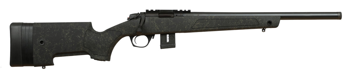 Bergara Rifles BMR007 BMR-X 22 LR 10+1 18" Blued Heavy Threaded Barrel, Blued Picatinny Rail Receiver, Adj LOP Green w/Black Webbing Synthetic Stock