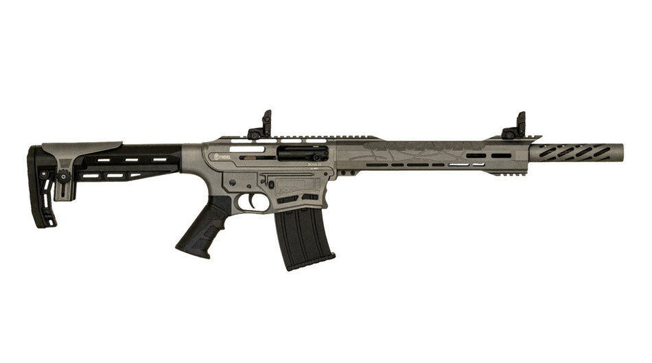 Citadel CBOSS2512TG Boss-25 12 Gauge Semi-Auto 3" 5+1 18.75" Black Steel Threaded Barrel, Tungsten Gray Picatinny Rail Receiver, Black Adj Comb Synthetic Stock, Black Finger Groove Grip