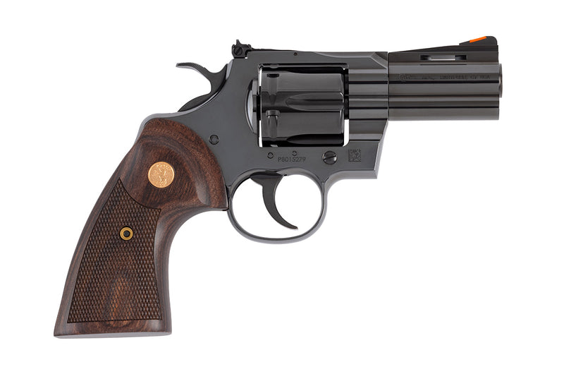 Colt Mfg PYTHONBP3WTS Python 357 Mag/38 Special 6 Shot 3" Blued Carbon Steel Vent Rib Barrel, Cylinder & Frame, Wood Grip, Exposed Hammer