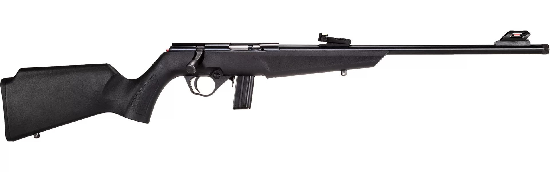 Rossi RB22L1611 RB22 Compact 22 LR 10+1, 16" Matte Black Button Rifled Free Floating Steel Barrel, Matte Black Stainless Steel Receiver, Black Monte Carlo Stock, Right Hand