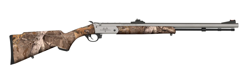 Traditions Buckstalker XT 50 Cal Single Shot Muzzleloader 24 Inch Next Camo Wyld Stock Stainless Barrel w/Open Sights