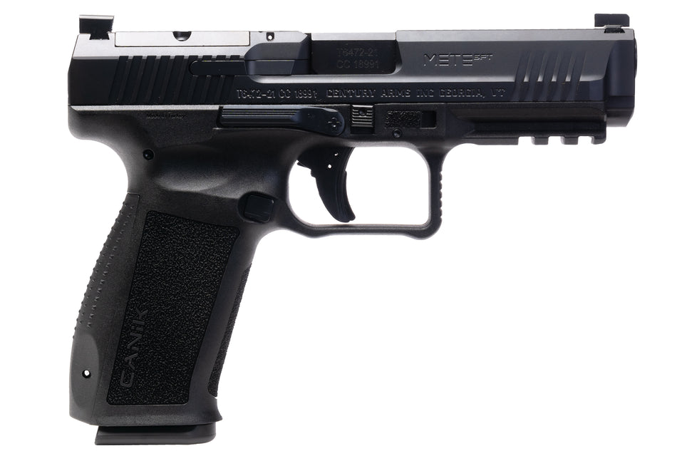 Canik HG6595N Mete SFT Full Size Frame 9mm Luger 20+1/18+1, 4.46" Black Match Grade Barrel, Black Nitride Optic Ready/Serrated Steel Slide, Polymer Frame w/Picatinny Rail, Ambidextrous