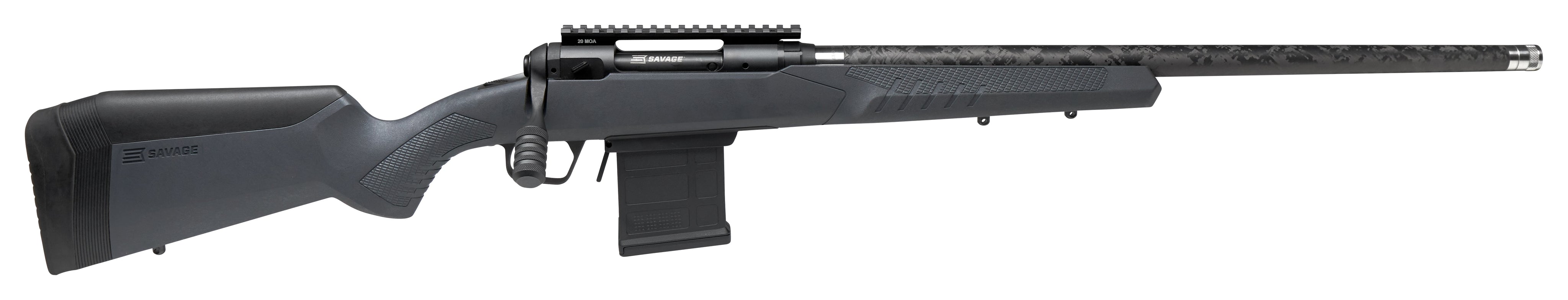 Savage Arms 57940 110 Carbon Tactical Full Size 6.5 PRC 5+1 24" Carbon Fiber Threaded Barrel. Matte Black Picatinny Rail Carbon Steel Receiver. Adj AccuStock Gray Synthetic Stock, Right Hand