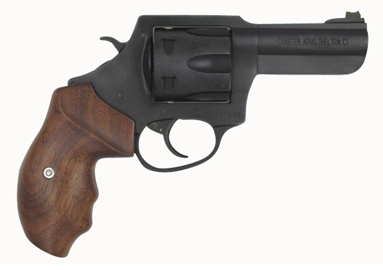 Charter Arms 63546 Professional 357 Mag 6 Shot, 3" Black Nitride Steel Barrel, Cylinder & Frame w/Walnut Finger Grooved Grip