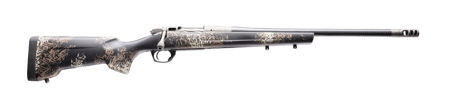 Bergara Rifles BPR38-300WM Premier Cima Pro 300 Win Mag 3+1 Carbon Fiber CURE Threaded Barrel, Titanium Cerakote Stainless Steel Drilled & Tapped Receiver, Fixed Carbon Fiber w/Brown & Tan Sponge Acce