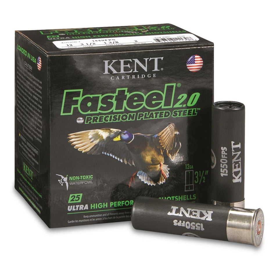 Kent Fasteel 2.0 Precision Plated Steel Load 12 ga. 3.5 in. 1 3/8 oz. 2 Shot