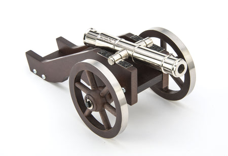 4.5" Nickel Yorktown Mini Cannon Decorative Replica