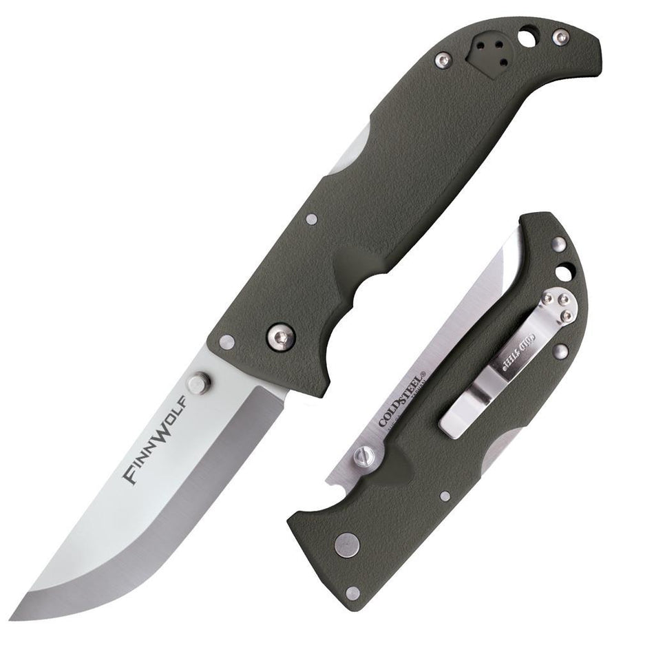 Cold Steel Finn Wolf Camp Folding Knife 3-1/2" AUS8A Stainless OD Green