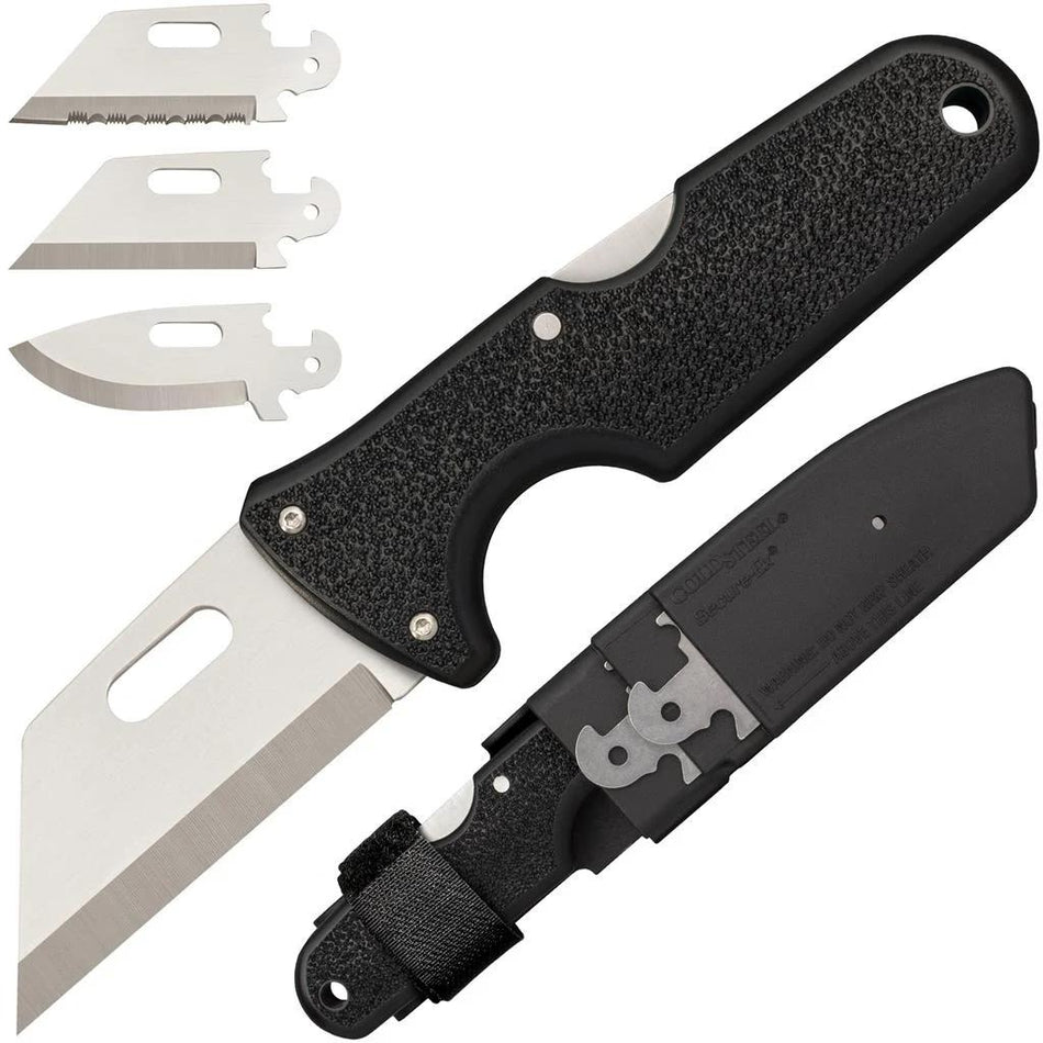 Cold Steel Click-N-Cut Exchangeable Blade Pocket Knife 2.5" Drop Point Black