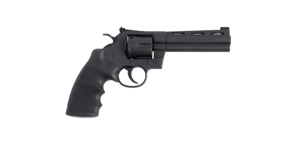 Colt Mfg PYTHONBM5RNS Python 357 Mag/38 Special 6 Shot 5" Matte Blued Vent Rib Carbon Steel Barrel, Cylinder & Frame, Black Rubber Grip, Exposed Hammer