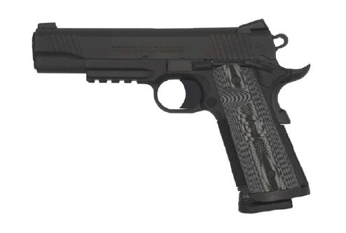 Colt Mfg O1080RGCCU CCU Rail Government 45 ACP 8+1 5" Stainless National Match Barrel, Matte Black DLC Serrated Stainless Steel Slide & Frame w/Picatinny Rail Black Scalloped G10 Grip, Ambidextrous
