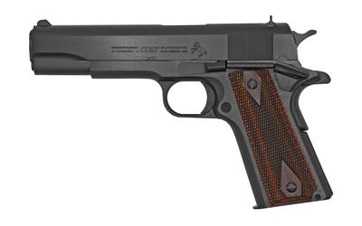 Colt Mfg O1911C38 1911 Government 38 Super 9+1 5" Blued National Match Barrel, Serrated Steel Slide & Frame w/Beavertail, Black Cherry Checkered G10 Grip