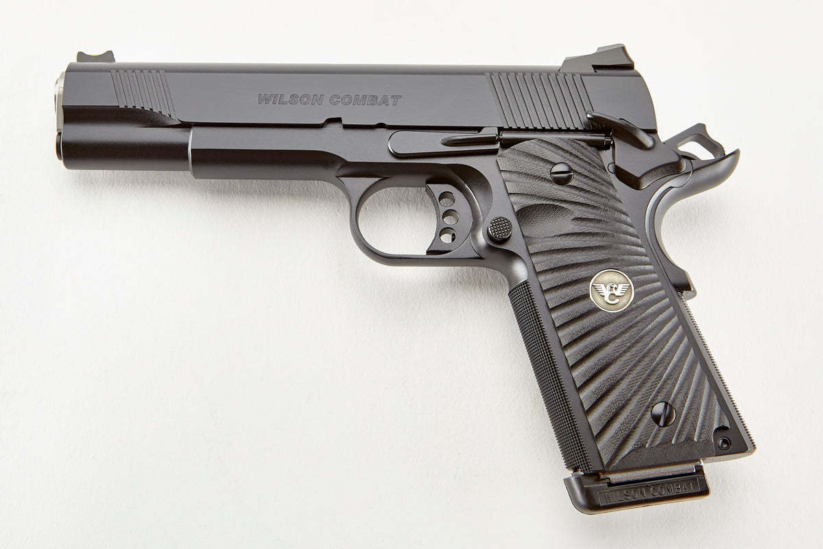 Wilson Combat CQBFS9 1911 CQB Full Size Frame 9mm Luger 10+1 5" Match Grade Barrel, Black Serrated Carbon Steel Slide, Black Armor-Tuff Carbon Steel Frame w/Beavertail, Black G10 Starburst Grip