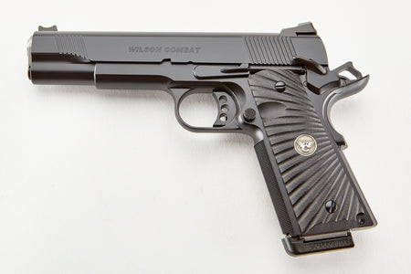 Wilson Combat CQBFS9 1911 CQB Full Size Frame 9mm Luger 10+1 5" Match Grade Barrel, Black Serrated Carbon Steel Slide, Black Armor-Tuff Carbon Steel Frame w/Beavertail, Black G10 Starburst Grip