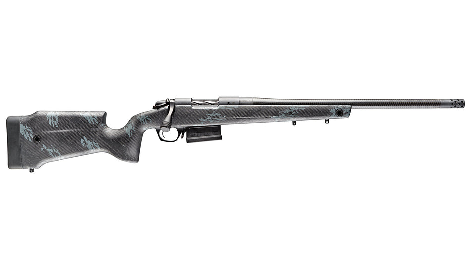 Bergara Rifles B14S752CF B-14 Crest 6.5 Creedmoor 5+1 20" Sniper Gray Cerakote #5 Contour Threaded Barrel, Sniper Gray Cerakote Steel Receiver, Black & Gray Sponge Fixed Carbon Fiber Stock