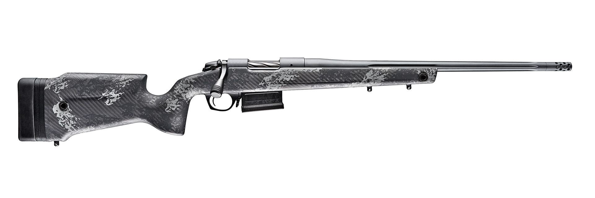 Bergara Rifles B14LM751 B-14 Crest 300 Win Mag 5+1 22" Fluted/Threaded, Sniper Gray Cerakote Barrel/Rec, Monte Carlo Carbon Fiber Stock with Black & Gray Splatter, Omni Muzzle Brake