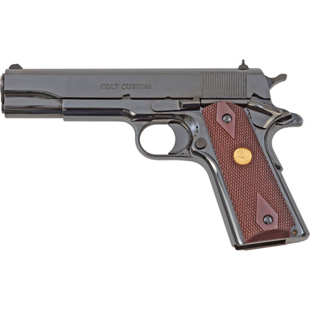 Colt Mfg O1911C38RB Government 38 Super 9+1 5" National Match Barrel, Blued Carbon Steel Serrated Slide, Blued Carbon Steel Frame w/Beavertail