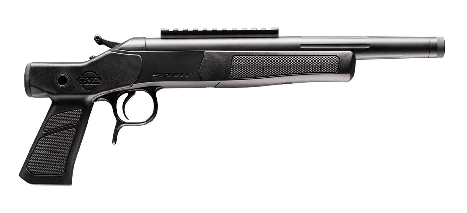 CVA CP802 Scout XP 300 Blackout 1rd 11.50" Matte Stainless Steel Fluted Threaded Barrel, Picatinny Rail, Graphite Black XP Pistol Grip