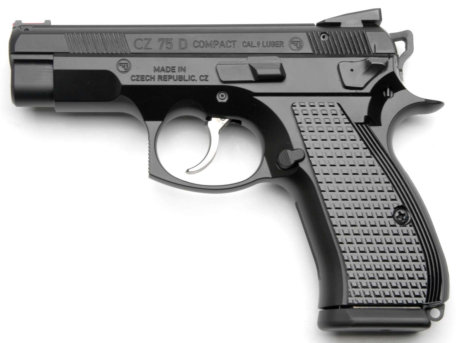 Cz Custom Shop 91048 CZ 75 D PCR Compact Frame 9mm Luger 15+1 3.90" Steel Barrel Black, Serrated Black Slide, Polycoat Aluminum Frame w/Beavertail, Black Checkered Aluminum Grip