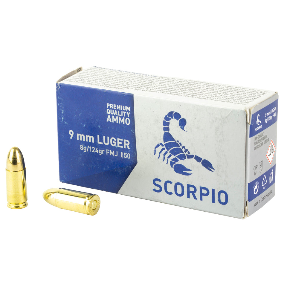 STV Technology Scorpio Ammo 9mm Luger 124 Grain Full Metal Jacket (FMJ)