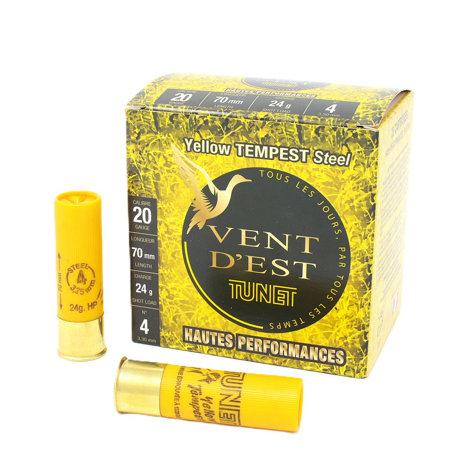 Tunet East Wind Yellow Tempest Steel 20 Gauge #4 Shot 2 3/4 Inch 24g