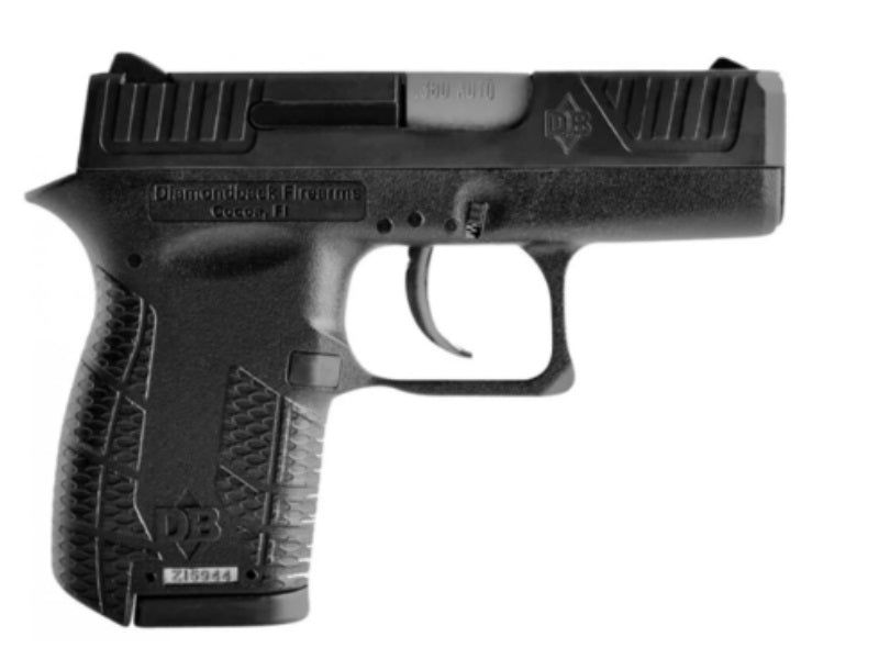 Diamondback DB0100E002 DB380 Gen4 Micro-Compact Frame 380 ACP 6+1, 2.80" Stainless Steel Barrel, Black Nitride Serrated Stainless Steel Slide, Black Polymer Frame w/Beavertail & Grip