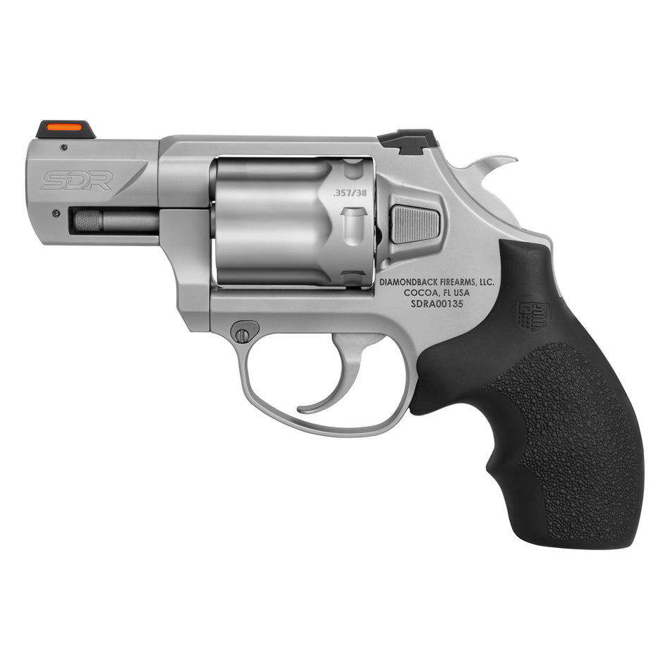 Diamondback DB0700S711 SDR Small 357 Mag/38 Special +P 6 Shot 2" Glass Bead Stainless Steel Barrel, Cylinder & Frame, Black Hogue Rubber Grip, Exposed Hammer