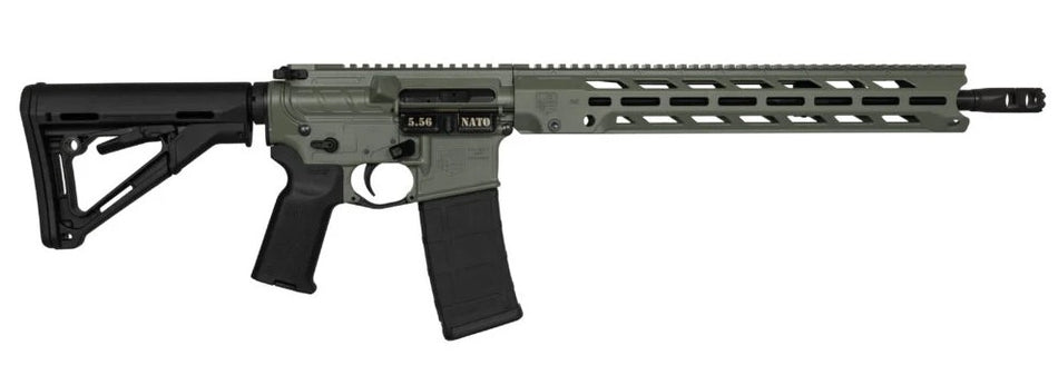 Diamondback DB1784K791 DB15 Obsidian 5.56 NATO 30+1 16" Black Nitride Threaded Barrel, Jungle Green Cerakote Picatinny Rail Aluminum Receiver, Magpul CTR Black Synthetic Stock & Magpul MOE K2 Grip