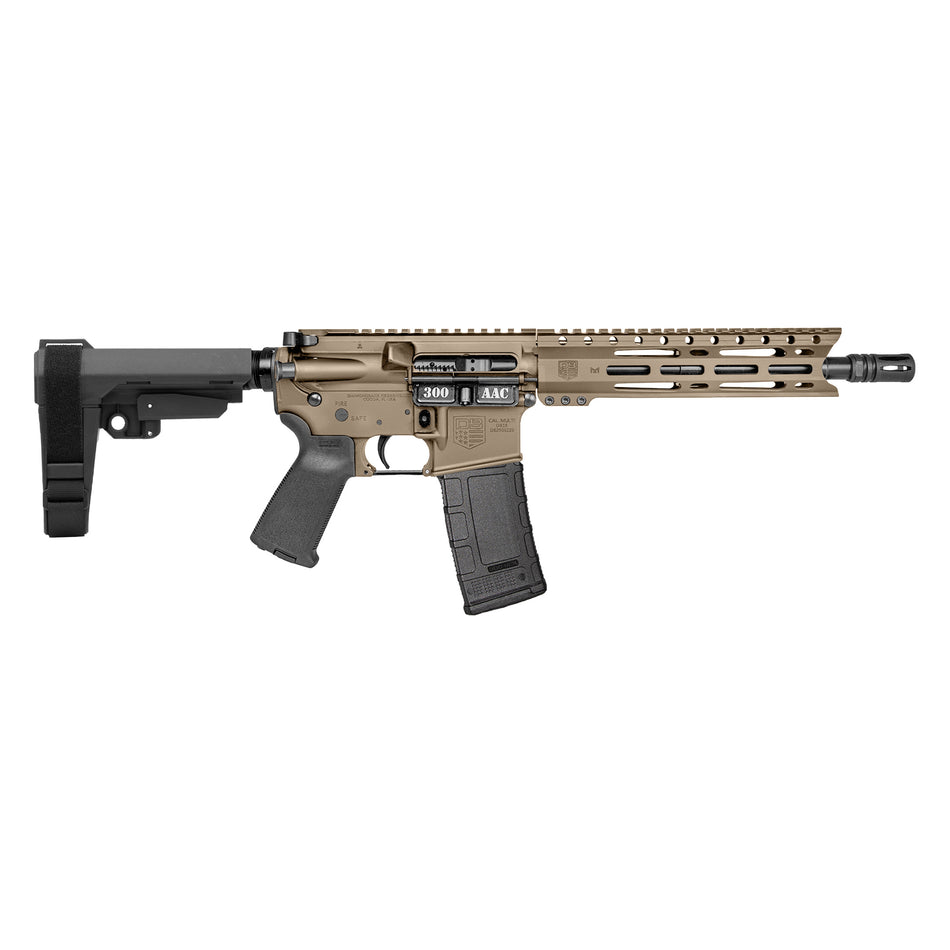 Diamondback DB1916B061 DB15 300 AAC 30+1 10" Flat Dark Earth Cerakote Heavy Barrel 9" M-LOK Handguard 7075-T6 Aluminum SBA3 Brace Magpul MOE Grip