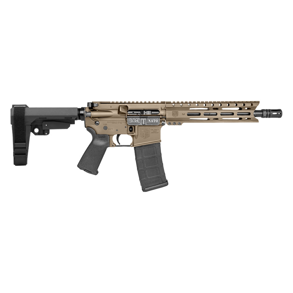 Diamondback DB1916K061 DB15 5.56 NATO 30+1 10" Flat Dark Earth Cerakote Heavy Barrel 9" M-LOK Handguard 7075-T6 Aluminum SBA3 Brace Magpul MOE Grip