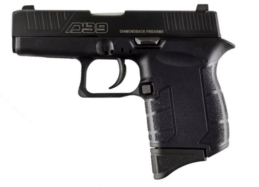 Diamondback DB0200P001 DB9 Gen4 Micro-Compact Frame 9mm Luger 6+1, 3.10" Stainless Steel Barrel, Black Serrated Stainless Steel Slide, Black Polymer Frame w/Beavertail & Grip