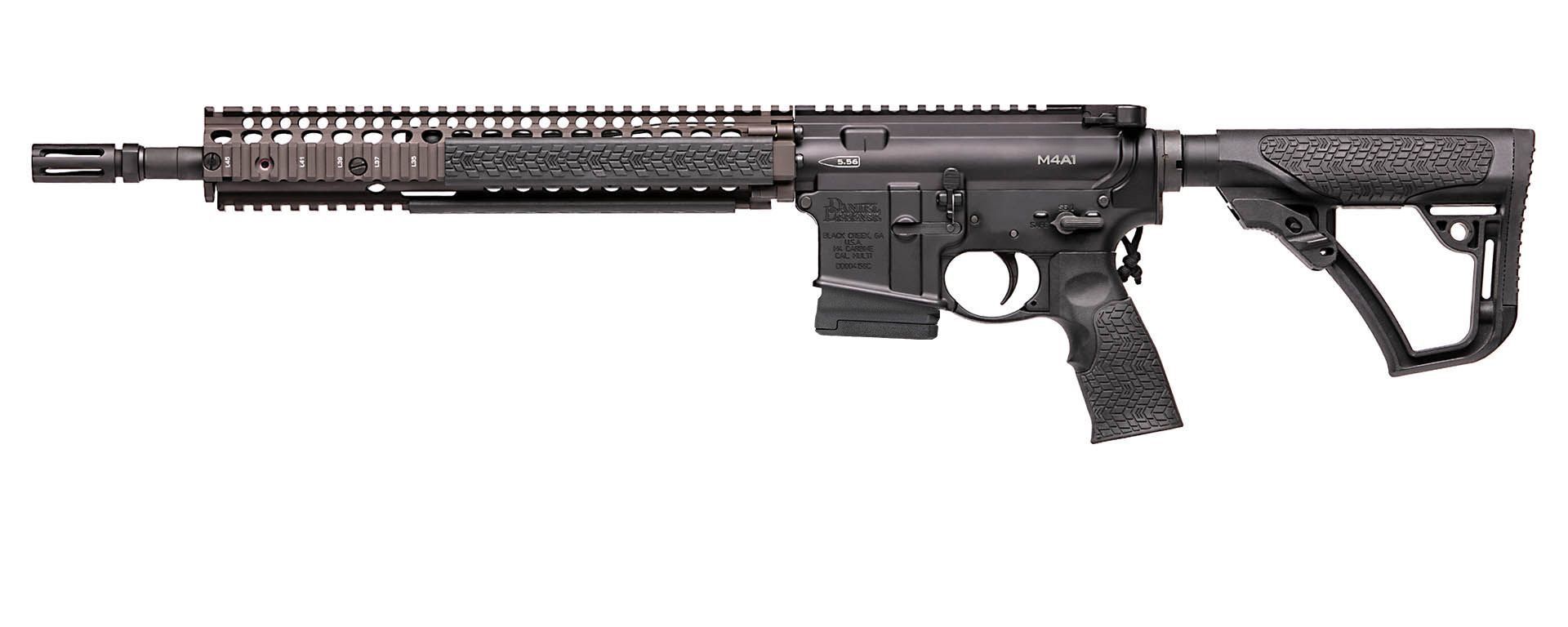 Daniel Defense 0208806027055 DDM4 M4A1 *CA Compliant 5.56x45mm NATO 14" 10+1 Black Hard Coat Anodized 6 Position w/SoftTouch Overmolding Stock with Flat Dark Earth Handguard