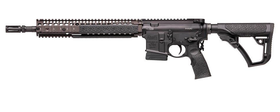 Daniel Defense 0208806027055 DDM4 M4A1 *CA Compliant 5.56x45mm NATO 14" 10+1 Black Hard Coat Anodized 6 Position w/SoftTouch Overmolding Stock with Flat Dark Earth Handguard