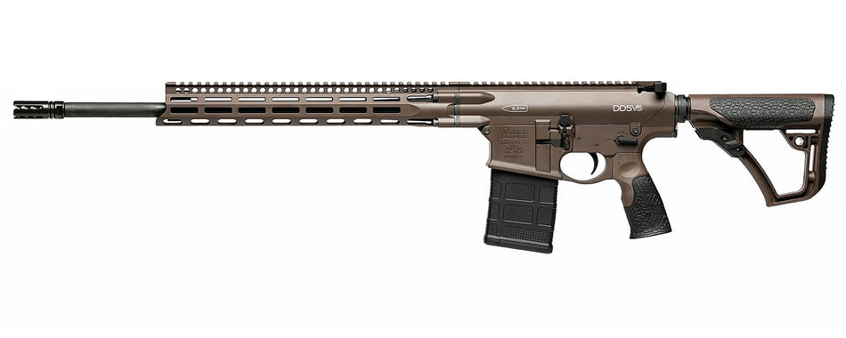 Daniel Defense 0216581690047 DD5 V5 Gen II 6.5 Creedmoor 20" 20+1 Mil-Spec Brown Cerakote 6 Position w/SoftTouch Overmolding Stock MLOK
