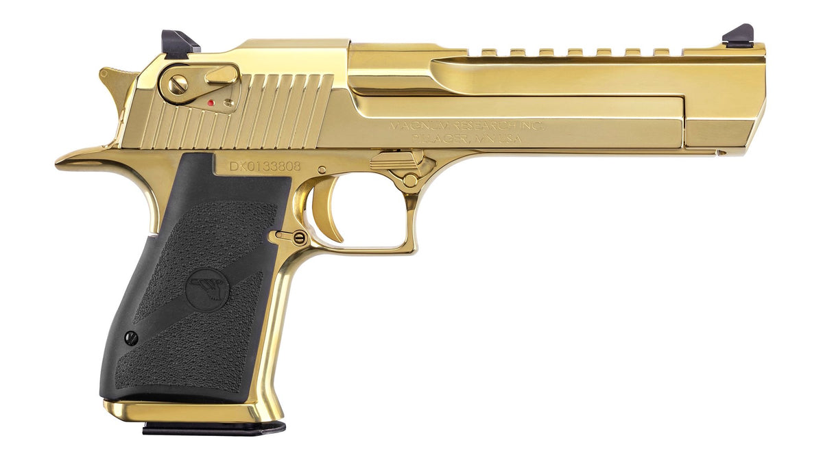 Magnum Research DE44ZNG Desert Eagle Mark XIX 44 Mag 7+1 6" Picatinny Rail Barrel, Gold Zirconium Nitride Serrated Slide & Frame