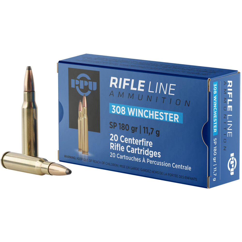 PPU PPU308S Standard Rifle .308 Win 180 gr Soft Point (SP) 20 Per Box/ 10 Cases